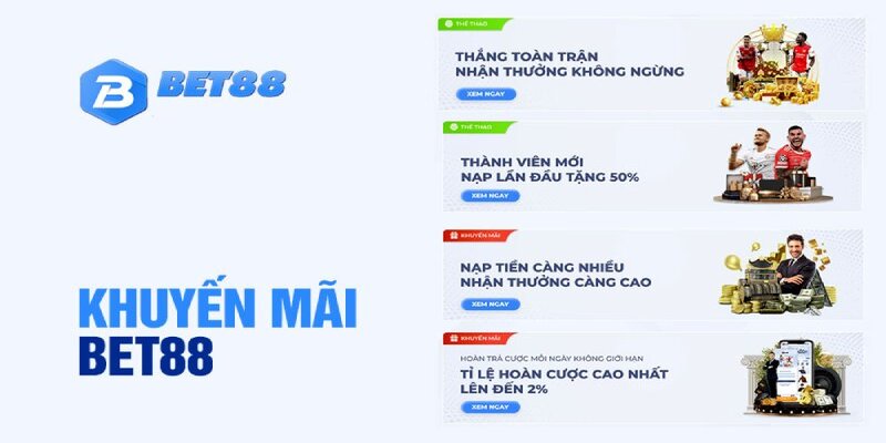 Hàng loạt những thể loại khuyến mãi bet88 dành cho các hội viên tham gia